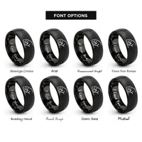 font options for inside engraving on black sniffing dog rings