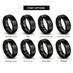 font options for inside engraving on black sniffing dog rings