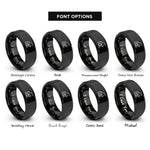 font options for inside engraving on black sniffing dog rings