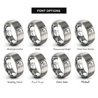 font options for inside engraving on silver sniffing dog rings