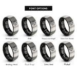 font options for inside engraving on black & silver sniper crosshairs star rings