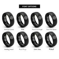font options for inside engraving on black sniper crosshairs star rings