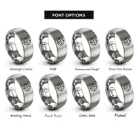 font options for inside engraving on grey sniper crosshairs star rings