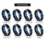 font options for inside engraving on blue & gray sniper shield rings