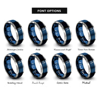 font options for inside engraving on blue & gray snorkel rings