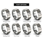 font options for inside engraving on grey snorkel rings