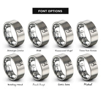 font options for inside engraving on grey snorkel rings