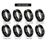 font options for inside engraving on black & gray snorkel intake rings