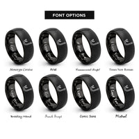 font options for inside engraving on black snorkel intake rings