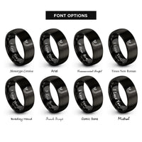 font options for inside engraving on black snorkel intake rings