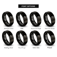 font options for inside engraving on black snorkel intake rings