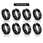 font options for inside engraving on black & gray snow blower attachment rings