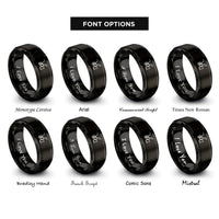 font options for inside engraving on black snow blower attachment rings