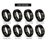 font options for inside engraving on black snow blower attachment rings
