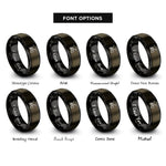 font options for inside engraving on gunmetal & black snow blower attachment rings