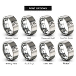 font options for inside engraving on gray snow capped peak rings