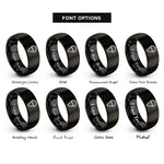 font options for inside engraving on black snow cone rings