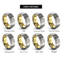 font options for inside engraving on gold & gray snow leopard rings