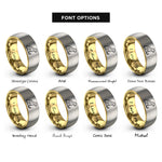 font options for inside engraving on gold & grey snow leopard rings