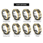 font options for inside engraving on gold & grey snow leopard rings