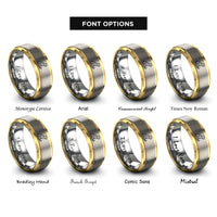 font options for inside engraving on gold & grey snow leopard rings