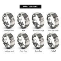 font options for inside engraving on grey snow leopard rings