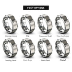 font options for inside engraving on silver snow leopard rings