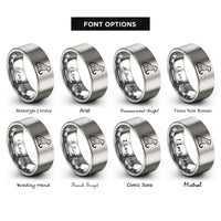 font options for inside engraving on gray snow leopard rings