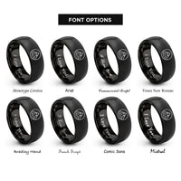 font options for inside engraving on black snow peak rings