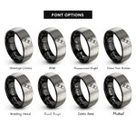 font options for inside engraving on black & silver snowboard bindings rings