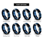 font options for inside engraving on blue & gray snowboard bindings rings
