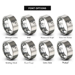 font options for inside engraving on gray snowboard bindings rings