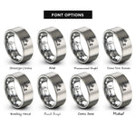 font options for inside engraving on silver snowboard bindings rings
