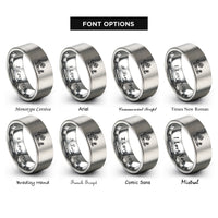 font options for inside engraving on silver snowboard bindings rings