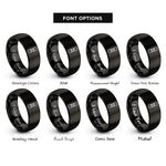 font options for inside engraving on black snowboard rings