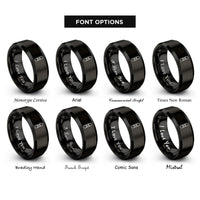 font options for inside engraving on black snowboard rings