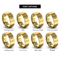 font options for inside engraving on gold snowboard rings
