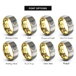 font options for inside engraving on gold & silver snowflake cookie rings
