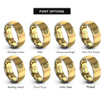 font options for inside engraving on gold & grey snowflake cookie rings