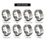font options for inside engraving on gray snowflake cookie rings