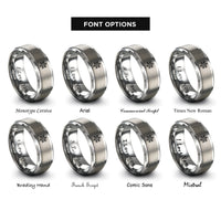 font options for inside engraving on silver snowflake rings