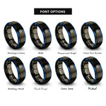 font options for inside engraving on gunmetal & blue snowflake rings