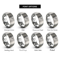 font options for inside engraving on grey snowy axe rings