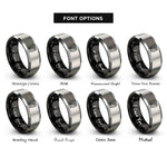 font options for inside engraving on black & grey snowy owl rings