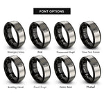 font options for inside engraving on black & grey snowy owl rings