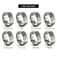 font options for inside engraving on grey snowy owl rings