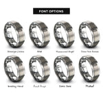 font options for inside engraving on silver snowy owl rings