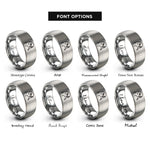 font options for inside engraving on grey snowy owl rings