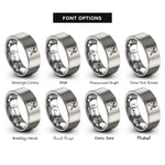 font options for inside engraving on silver snowy owl rings