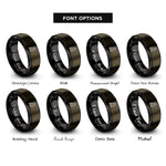 font options for inside engraving on gunmetal & black snowy owl rings